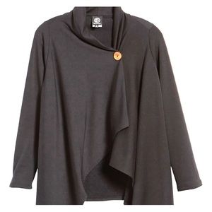 Nordstrom Bobeau one Button Fleece Wrap Cardigan